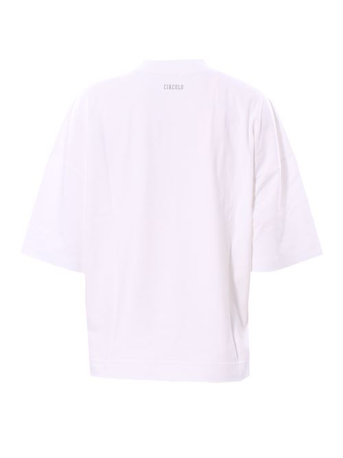 T-shirt boxy in jersey di cotone con stampa CIRCOLO 1901 | FD3704OTTIC